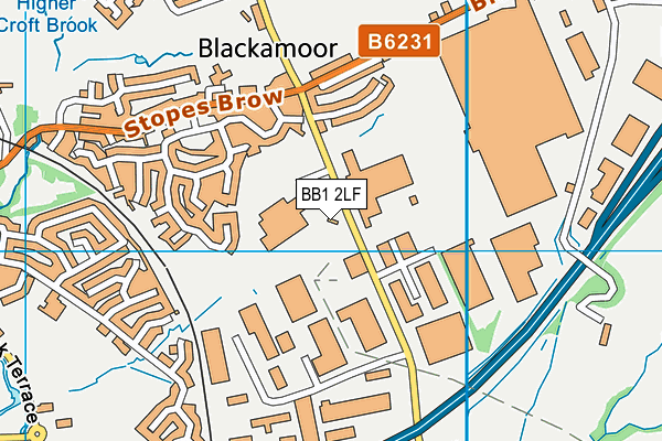 BB1 2LF map - OS VectorMap District (Ordnance Survey)