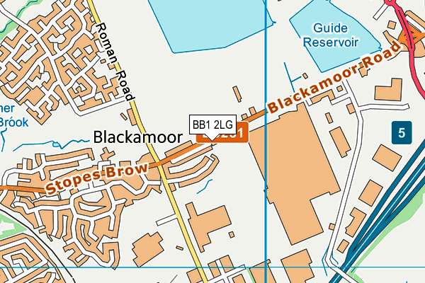 BB1 2LG map - OS VectorMap District (Ordnance Survey)