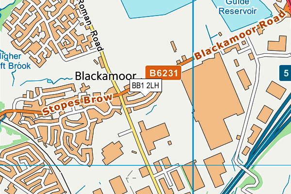 BB1 2LH map - OS VectorMap District (Ordnance Survey)
