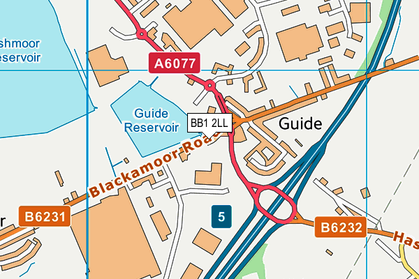 BB1 2LL map - OS VectorMap District (Ordnance Survey)