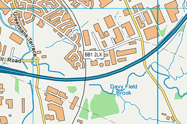 BB1 2LX map - OS VectorMap District (Ordnance Survey)