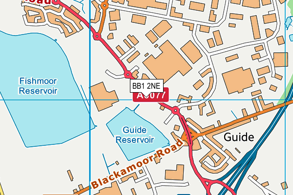BB1 2NE map - OS VectorMap District (Ordnance Survey)
