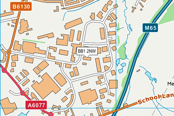 BB1 2NW map - OS VectorMap District (Ordnance Survey)