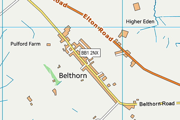 BB1 2NX map - OS VectorMap District (Ordnance Survey)