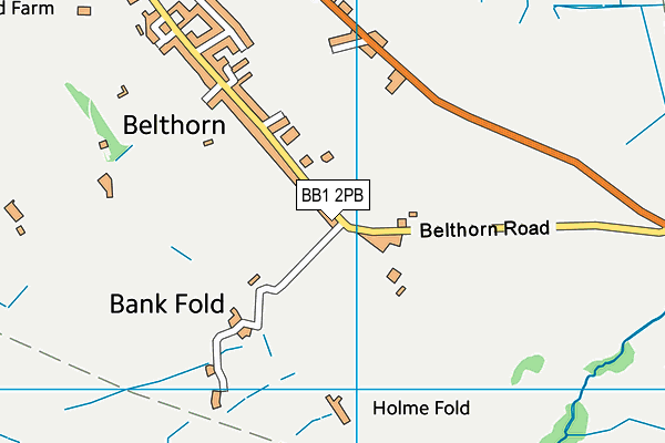 BB1 2PB map - OS VectorMap District (Ordnance Survey)