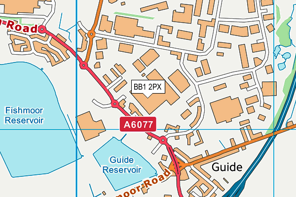 BB1 2PX map - OS VectorMap District (Ordnance Survey)