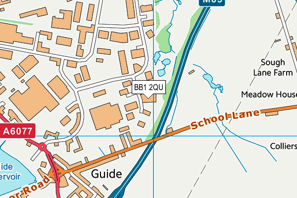 BB1 2QU map - OS VectorMap District (Ordnance Survey)