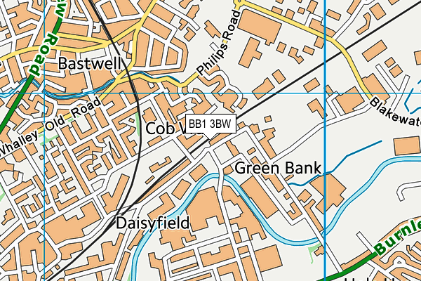 BB1 3BW map - OS VectorMap District (Ordnance Survey)
