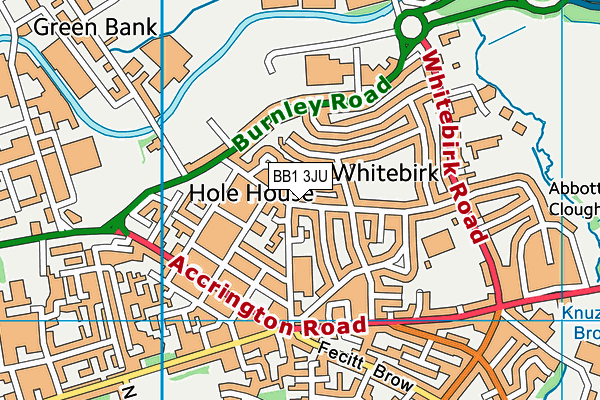 BB1 3JU map - OS VectorMap District (Ordnance Survey)