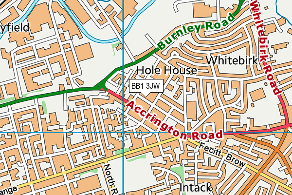 BB1 3JW map - OS VectorMap District (Ordnance Survey)
