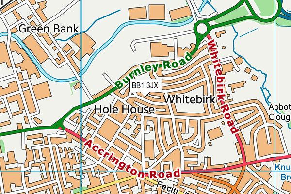 BB1 3JX map - OS VectorMap District (Ordnance Survey)