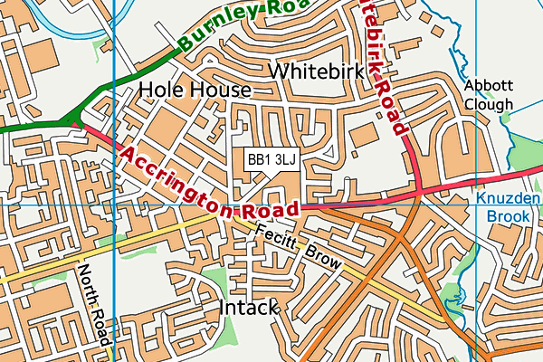BB1 3LJ map - OS VectorMap District (Ordnance Survey)