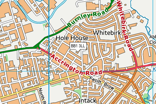 BB1 3LL map - OS VectorMap District (Ordnance Survey)