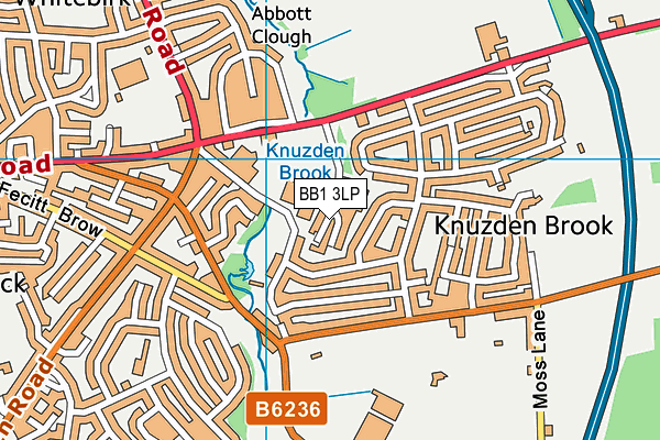 BB1 3LP map - OS VectorMap District (Ordnance Survey)