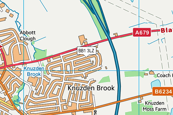 BB1 3LZ map - OS VectorMap District (Ordnance Survey)