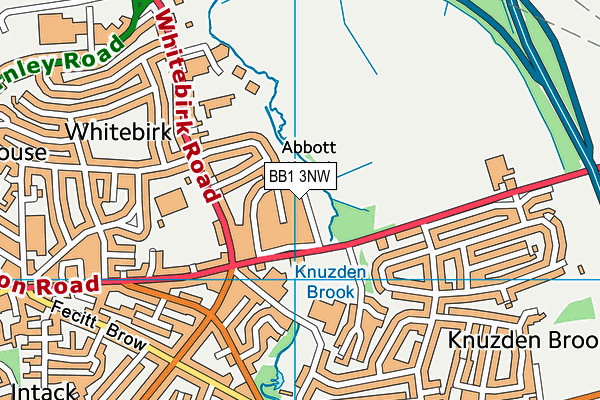 BB1 3NW map - OS VectorMap District (Ordnance Survey)