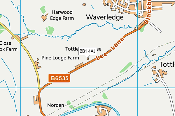 Lee Valley Golf Driving Range map (BB1 4AJ) - OS VectorMap District (Ordnance Survey)