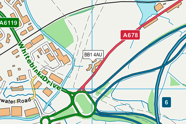 BB1 4AU map - OS VectorMap District (Ordnance Survey)