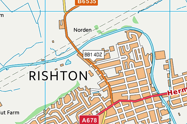 BB1 4DZ map - OS VectorMap District (Ordnance Survey)