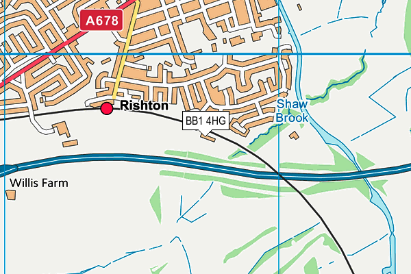 Rishton Golf Club Ltd map (BB1 4HG) - OS VectorMap District (Ordnance Survey)