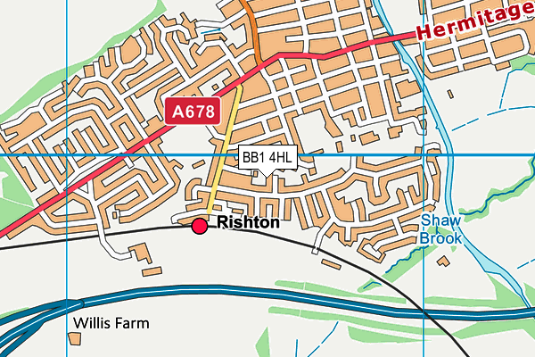 BB1 4HL map - OS VectorMap District (Ordnance Survey)