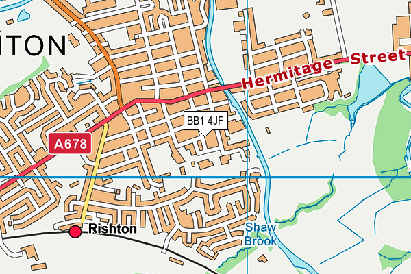 Rishton Methodist Primary School map (BB1 4JF) - OS VectorMap District (Ordnance Survey)