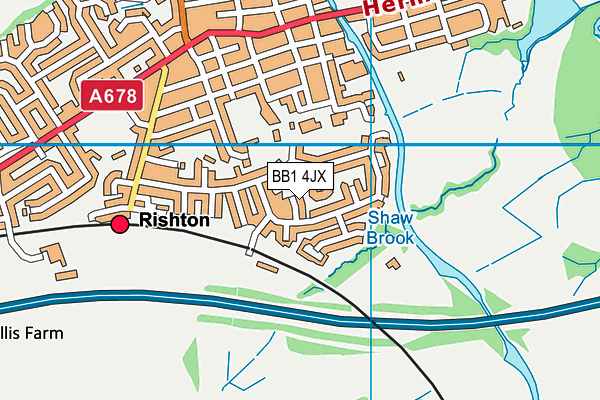 BB1 4JX map - OS VectorMap District (Ordnance Survey)