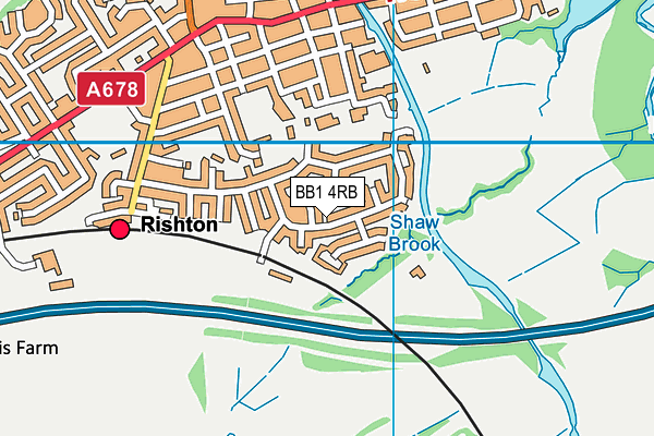 BB1 4RB map - OS VectorMap District (Ordnance Survey)