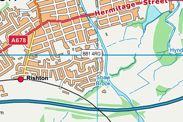 BB1 4RG map - OS VectorMap District (Ordnance Survey)
