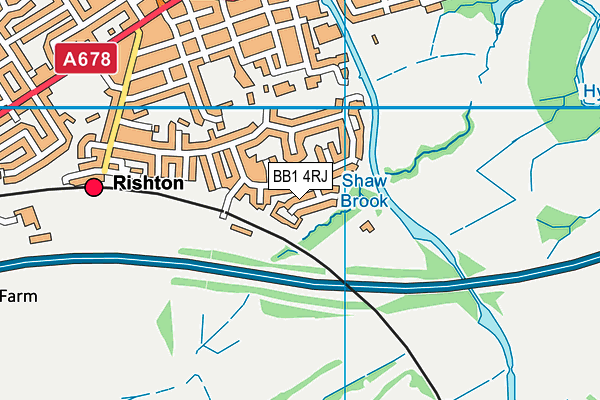 BB1 4RJ map - OS VectorMap District (Ordnance Survey)