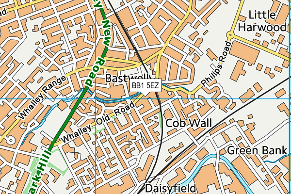 BB1 5EZ map - OS VectorMap District (Ordnance Survey)