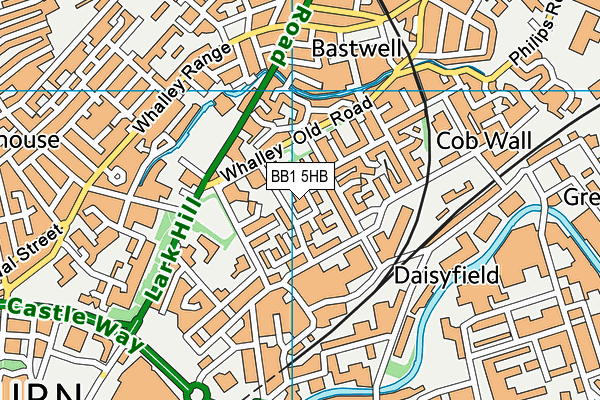 BB1 5HB map - OS VectorMap District (Ordnance Survey)