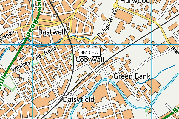 BB1 5HW map - OS VectorMap District (Ordnance Survey)