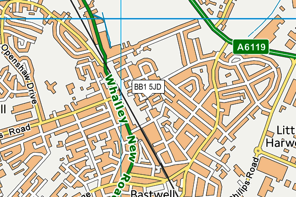 BB1 5JD map - OS VectorMap District (Ordnance Survey)
