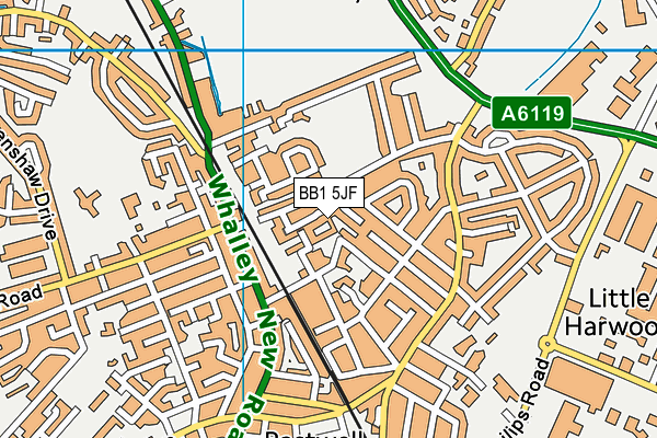 BB1 5JF map - OS VectorMap District (Ordnance Survey)