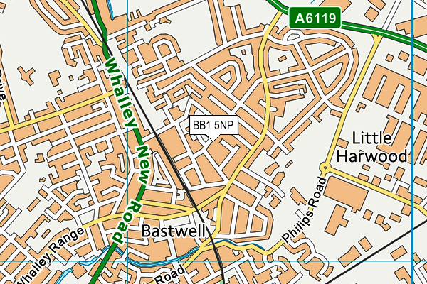 BB1 5NP map - OS VectorMap District (Ordnance Survey)