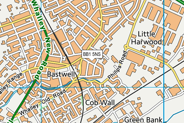 Little Harwood Stp map (BB1 5NS) - OS VectorMap District (Ordnance Survey)