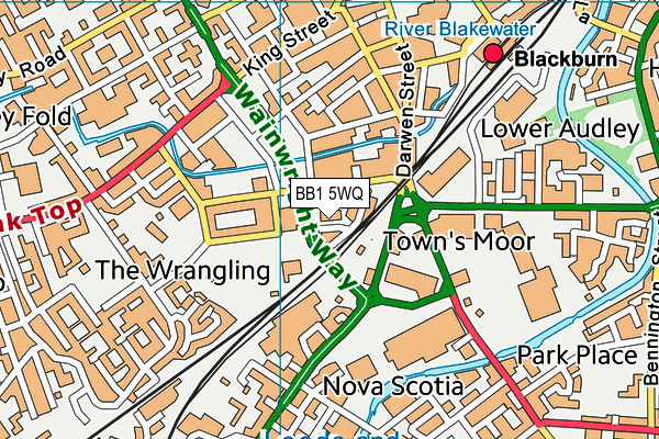 BB1 5WQ map - OS VectorMap District (Ordnance Survey)