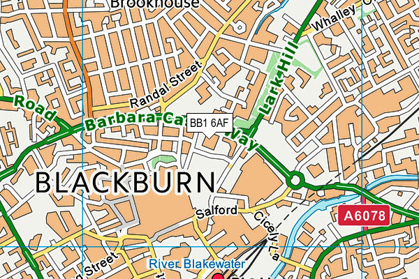 BB1 6AF map - OS VectorMap District (Ordnance Survey)