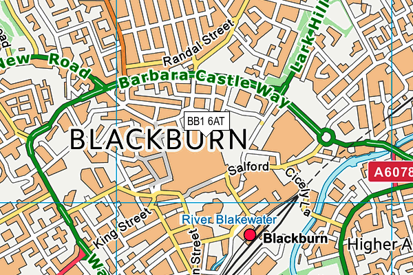 BB1 6AT map - OS VectorMap District (Ordnance Survey)