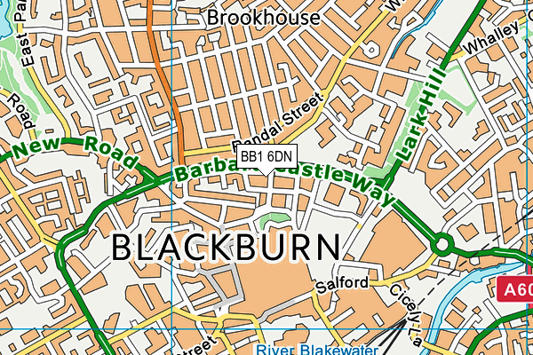 BB1 6DN map - OS VectorMap District (Ordnance Survey)