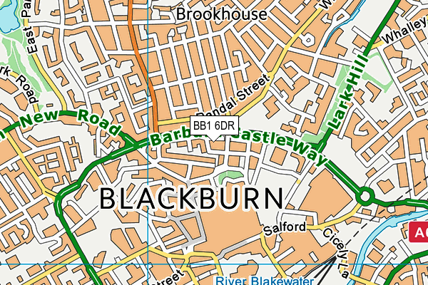BB1 6DR map - OS VectorMap District (Ordnance Survey)