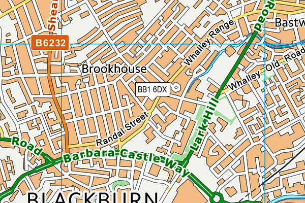 BB1 6DX map - OS VectorMap District (Ordnance Survey)