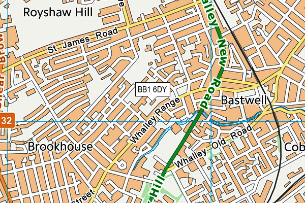 BB1 6DY map - OS VectorMap District (Ordnance Survey)