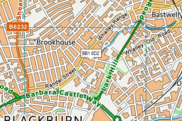 BB1 6DZ map - OS VectorMap District (Ordnance Survey)