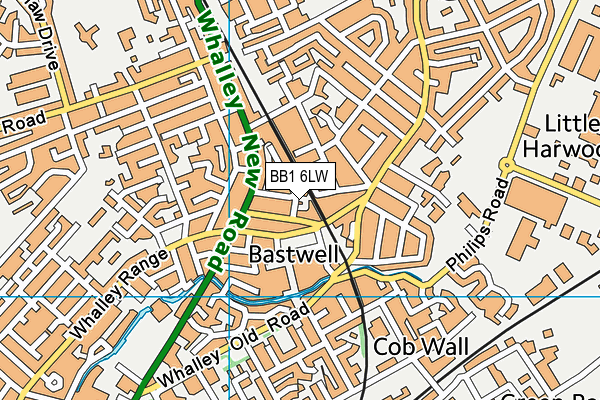 BB1 6LW map - OS VectorMap District (Ordnance Survey)