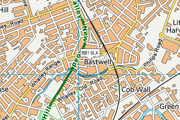 BB1 6LX map - OS VectorMap District (Ordnance Survey)