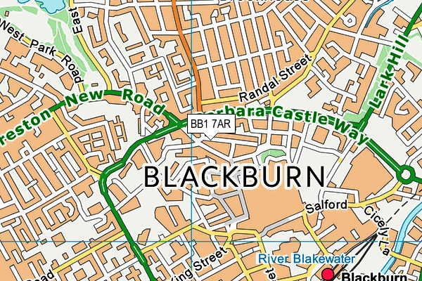 BB1 7AR map - OS VectorMap District (Ordnance Survey)