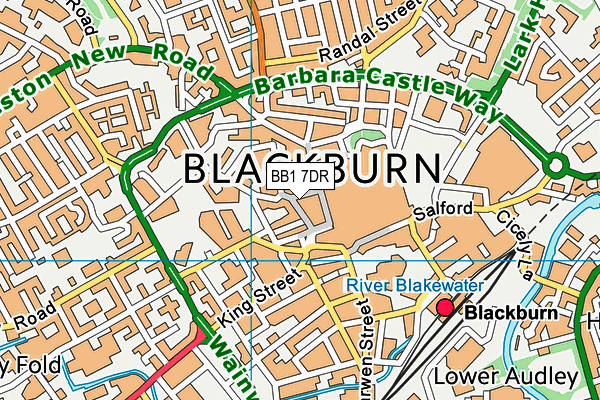 BB1 7DR map - OS VectorMap District (Ordnance Survey)