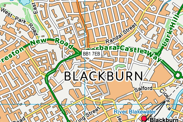 BB1 7EB map - OS VectorMap District (Ordnance Survey)